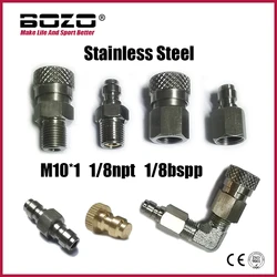 HPA Air 8mm Quick Disconnect Male Female Adaptor 8mm Fill Nipple High Pressure 1/8NPT 1/8BSP M10*1 M8*1 Stainless Steel