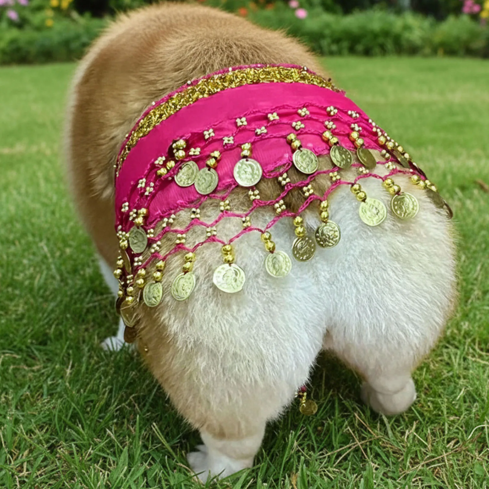 Adjustable Puppy Dancing Dress Multi-Purpose Decorative Dance Hip Towel for Halloween Parties Celebration Performance