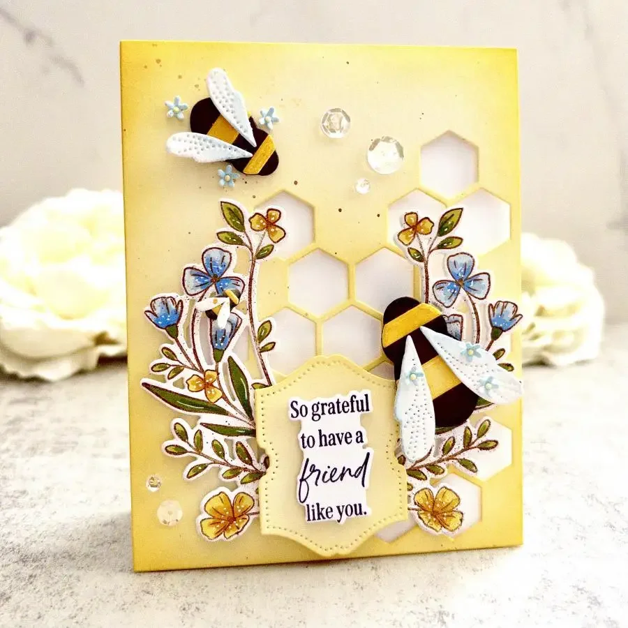 Peaceful Meadow Build-a-Bumblebee All About Dad Papertrey Ink Metal Cutting Stamps for DIY Handmade Photo Album April 2026 New