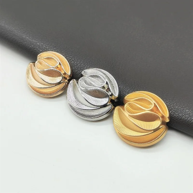 5 Stück gestreifte Metallknöpfe für Mäntel, Kleider und Jacken, elegante, einfache, dekorative Knöpfe, DIY-Bekleidung, Nähzubehör