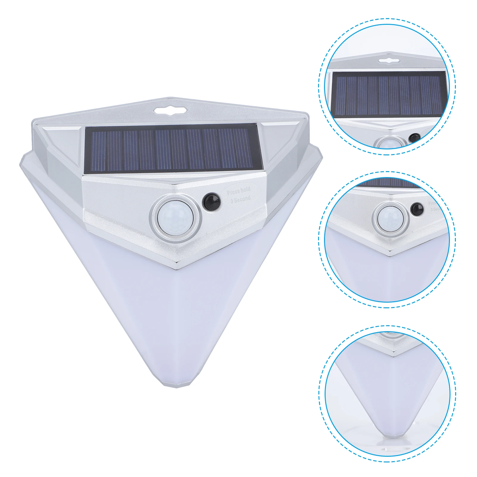 

1pc Solar Wall Outdoor Waterproof Induction Light Solar Powered Garden Decorative Lights Yard Silver Intelligent Light