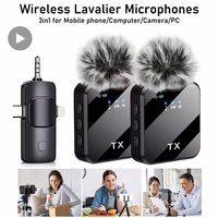 Lavalier Dual Wireless Lapel Microphone Professional Tie Mic For iPhone Android Phone Mobile Cell PC Buttonhole Microphon Micro