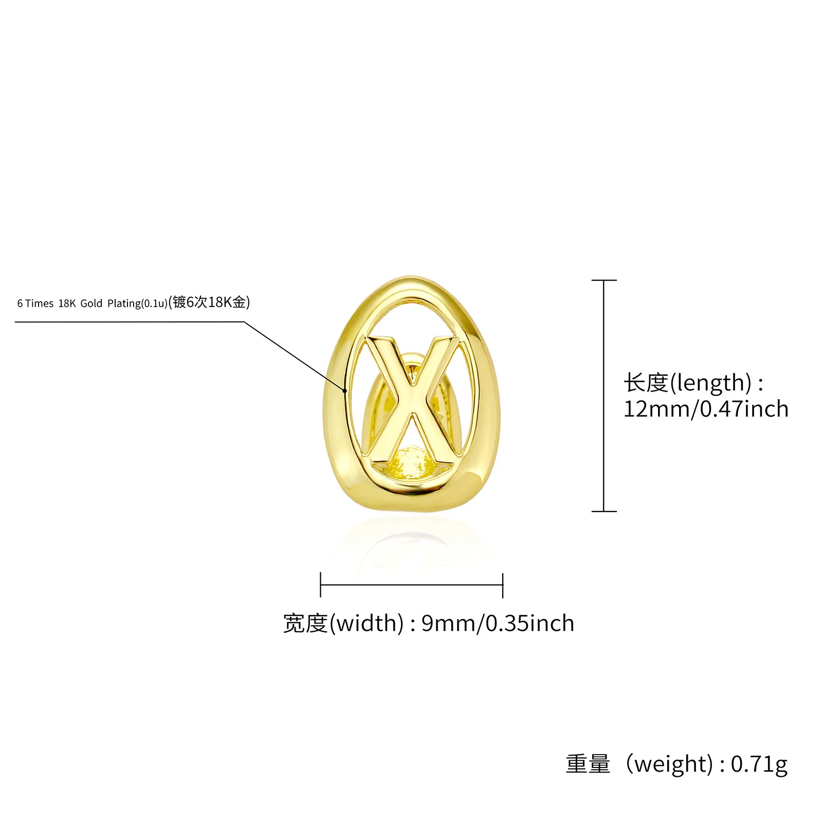 RACHELZ الجوف 26 الأبجدية رسالة الأسنان قبعات الحروف الأولية A-Z الأسنان Grillz للنساء الرجال اسم مجوهرات زوجين هدية عيد ميلاد #4