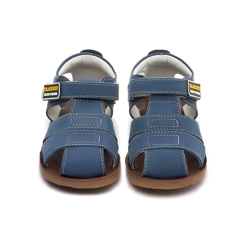 New style of toddler boy beach sandals closed toe genuine leather breathable casual sandals