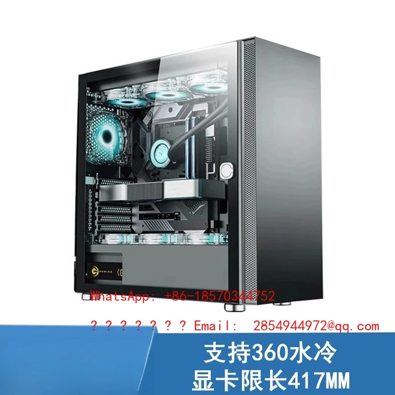 KM9PRO Desktop Full Side Transparent White Chassis E-ATX Main Board Support 360 Water Cooling
