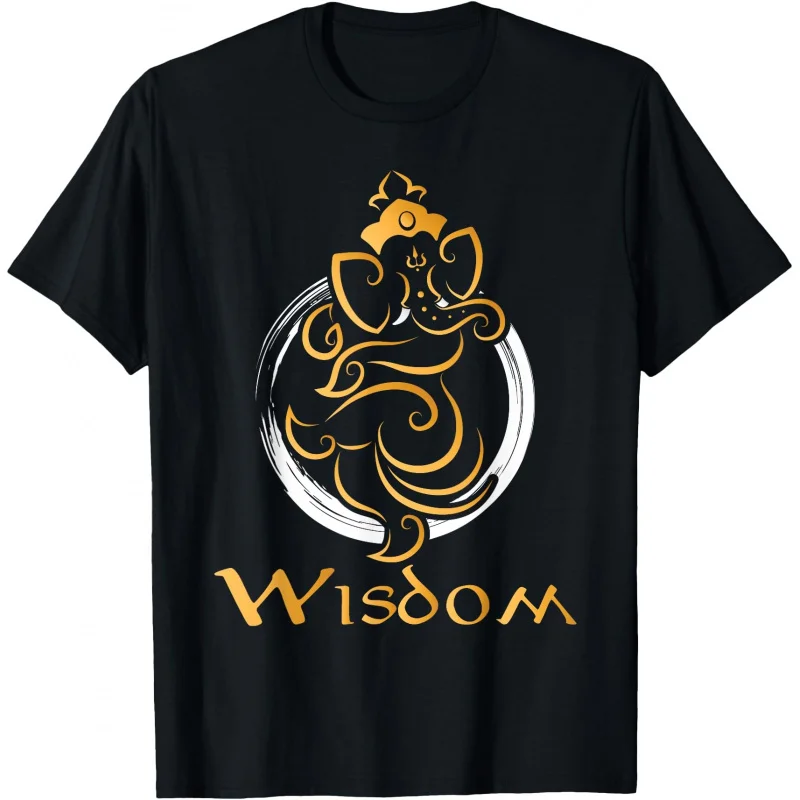 

0413 Elephant Om Yoga Ganesha Indian God Ganesh Gift T-Shirt Hindu Mythology print Short Sleeve Graphic clothes All size tops