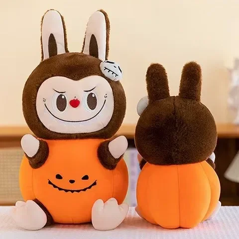 Kawaii Replica Halloween 60cm Labubu Plush Toy Pumpkin Monster Carnival Cute Cartoon Doll Desktop Decoration Halloween Kids Gift