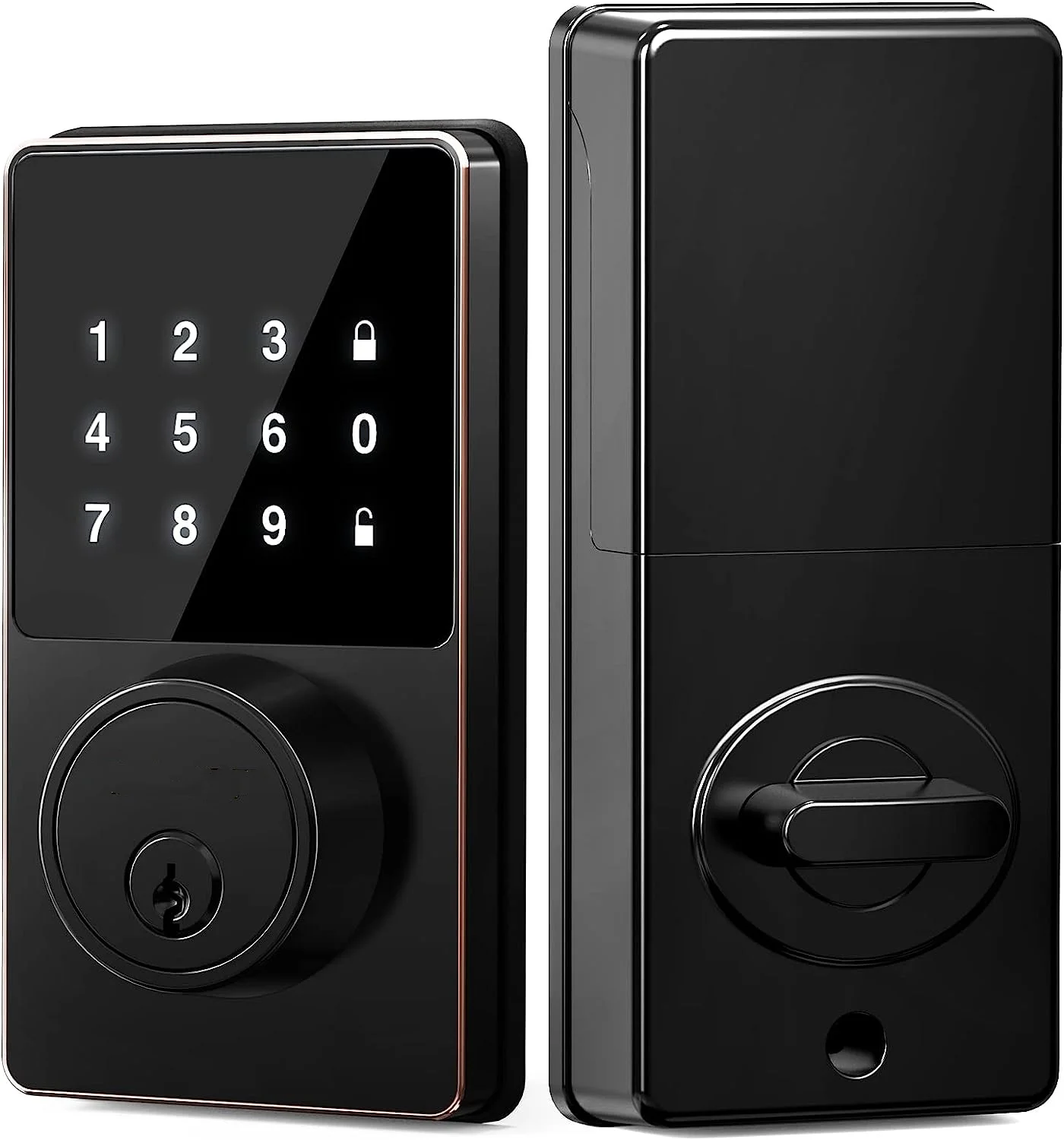 Serrure intelligente avec mot de passe, serrure de porte d'entrée sans clé avec claviers à écran tac