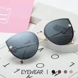 Retro Metal Cat Eye Sunglasses Women Men Small Frame Trend Cateye Sun Glasses Female Decorative Sunglass uv400