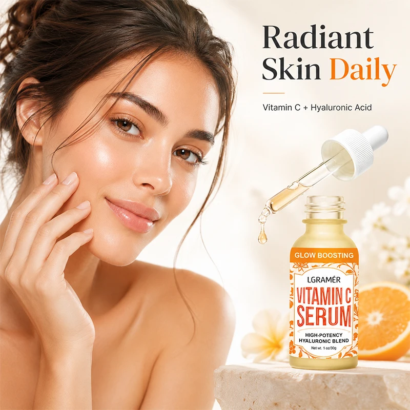 High Potency Vitamin C Facial & Eyes Serum Hyaluronic Acid Hydrating Serum Glow Boost Skin Brightening Gentle Skin Care Essence