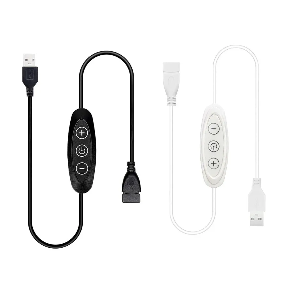 New 5V 2A USB Dimmer Switches 8-Level Dimming 3 Key Control LED Light Dimming DIY Dimmer Switches Power Cable