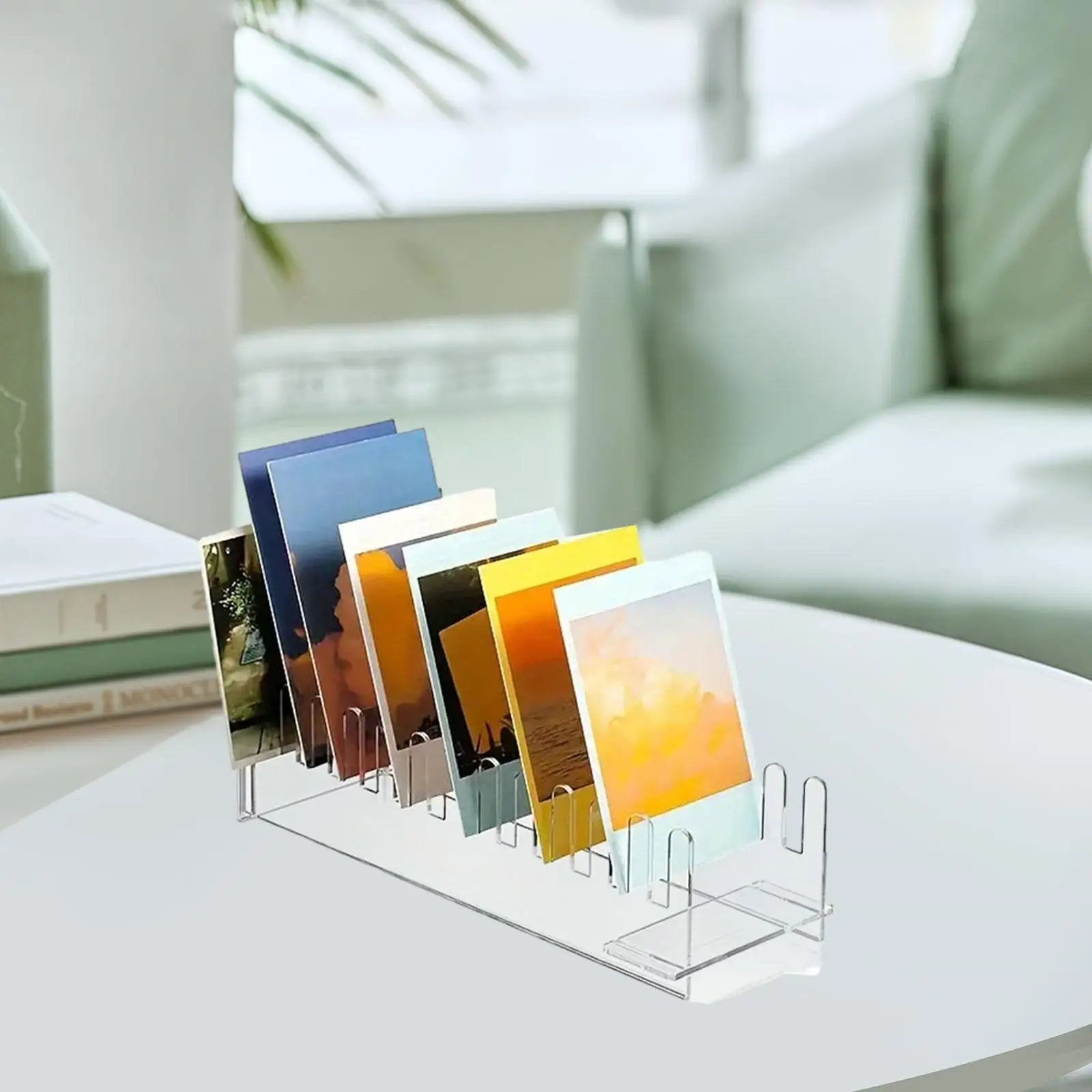 Card Display Rack Modern Acrylic 12 Tier Slot Stand Tabletop Transparent Organizer for Business Card Brochure Display