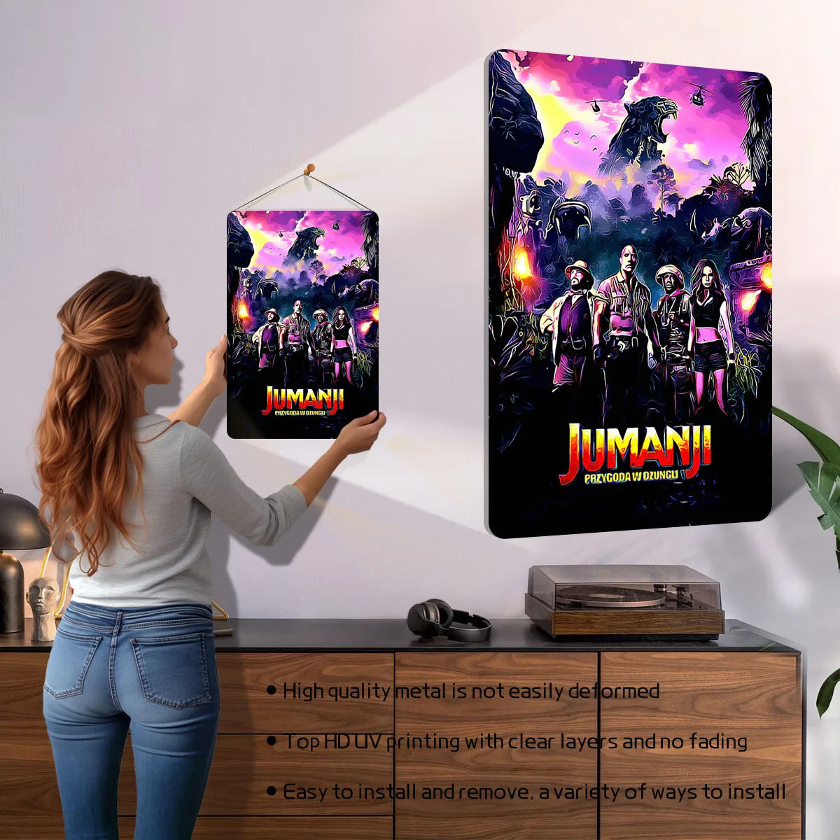Jumanji مرحبا بكم في يونيو ملصق لعبة صفيح تسجيل ألعاب غرفة الديكور علامات معدنية مخصصة لتزيين غرفة الألعاب #2