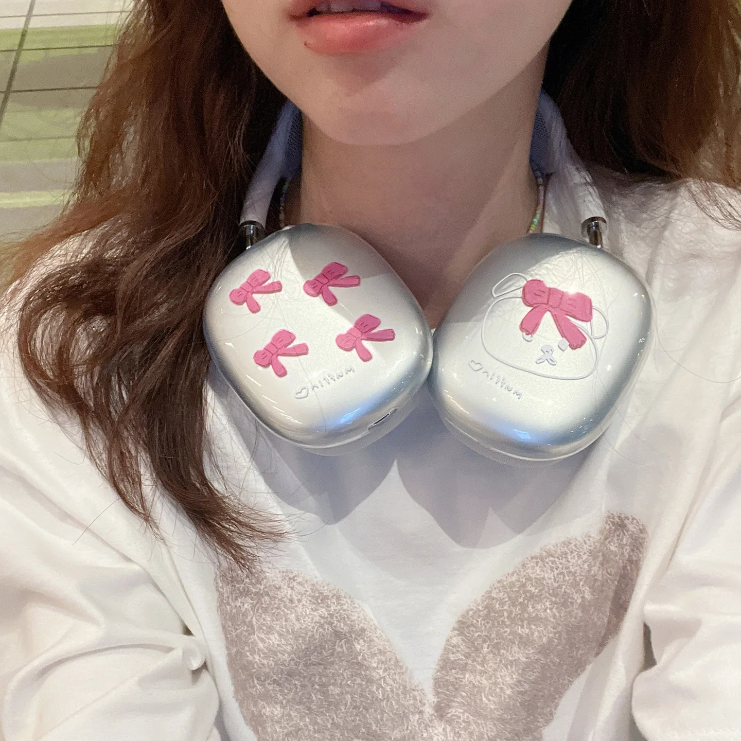 Corea Pink Bow Star Heart custodia protettiva per Apple Airpods Max custodia per auricolari cuffie in Silicone morbido trasparente per Airpods Max