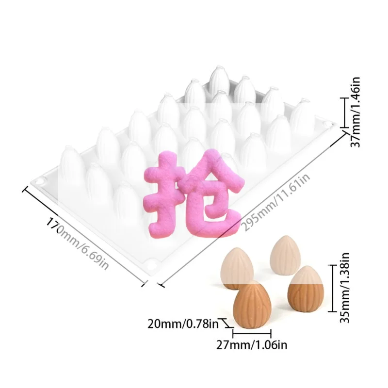 Molde de Silicona para Pastel de Almendras con Mousse de Durazno y Miel, Molde para Decoración de Pasteles, Molde para Chocolate Reutilizable, Herramienta para Hacer Postres