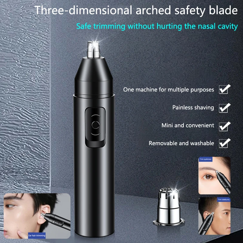 Recortador eléctrico de pelo de nariz, afeitadora para hombres y mujeres, recortador de cejas para cuello y orejas, afeitadora para hombre, removedor de maquinilla de afeitar limpia