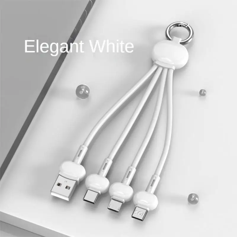 كابل شحن سلسلة مفاتيح من RYRA واحد إلى ثلاثة كابل شحن 3A كابل شحن سريع USB Micro TypeC IOS لكابل IPhone وAndroid #6