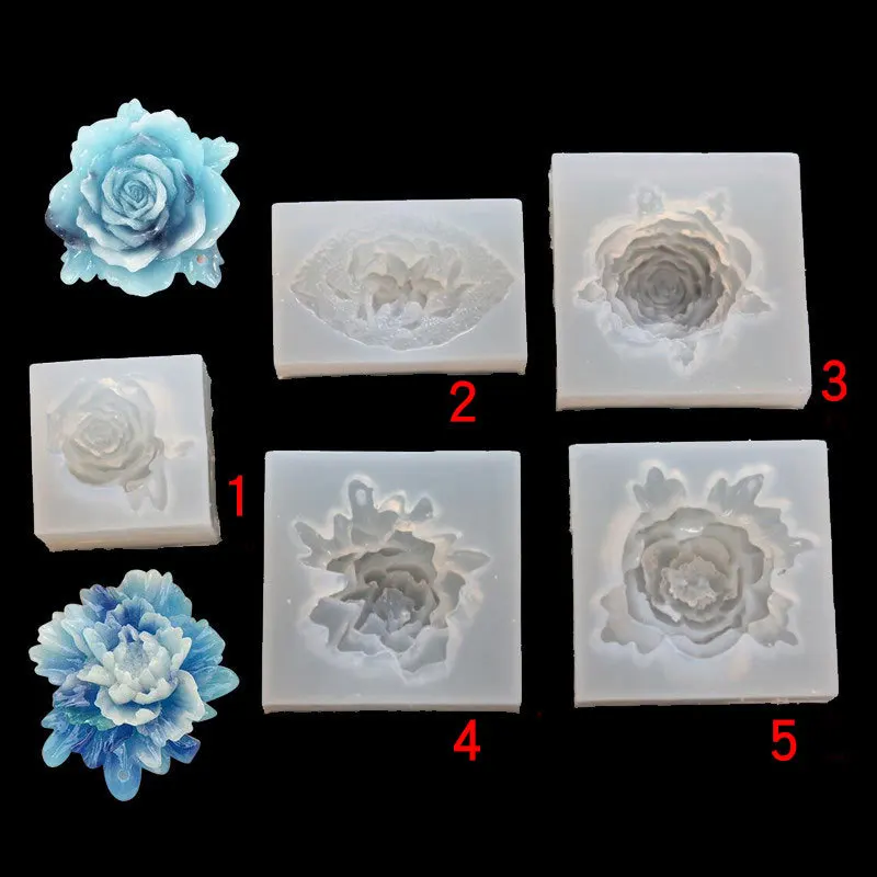 Mirror Ornament Accessories Resin Vintage Headwear Handmade UV Crystal Epoxy Mold Antiquity Hair Clasp Flowers Molds Silicone