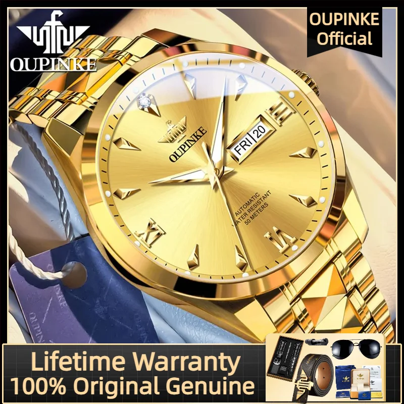 OUPINKE 3306 Men Watches Real Diamond Men's Mechanical Watch Imported Japan Movements Man Hand Clock Original Watches