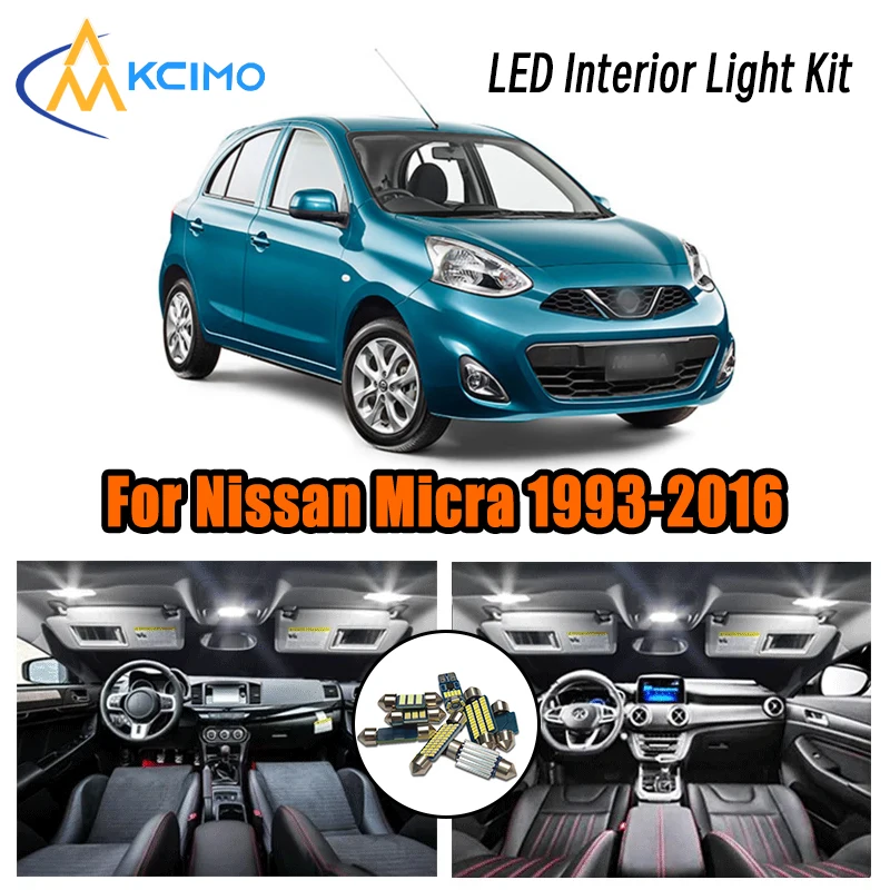 Canbus LED Interior Light Kit For Nissan Micra K11 K12 K13 K14 II III IV V 1993-2016 2017 2018 2019 2020 2021 Car Led Bulbs