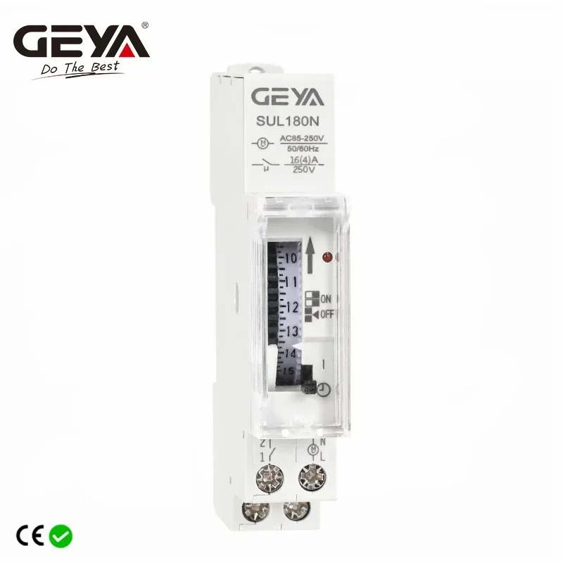 Geya-interruptor Programável Elétrico do Temporizador com Bateria Trilho do Ruído Interruptor Mecânico do Temporizador 24 Horas 110v 220v 16a Sum180n ce