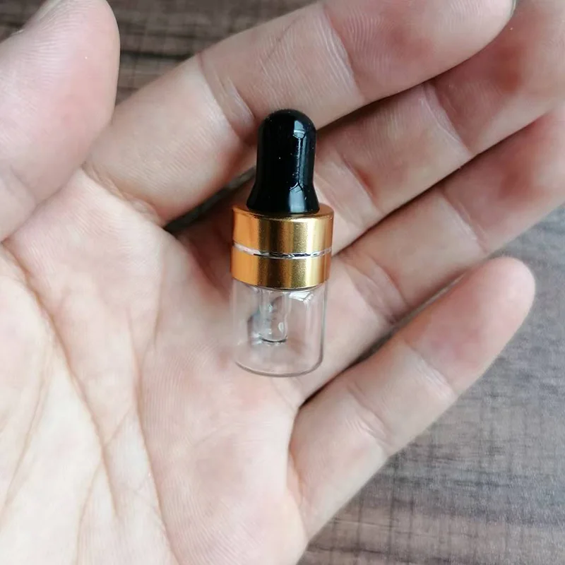 

1 мл мини-стеклянные бутылки-капельницы с крышкой, бутылки для ароматерапии с эфирным маслом, многоразовые бутылки-пипетки для реагентов