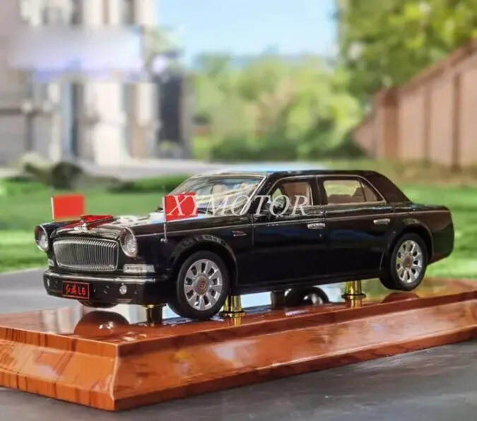 

Литая модель автомобиля 1:18 с красным флагом Hong qi L5, черная машинка, игрушечная машинка, подарок для хобби, демонстрация коллекционных украшений