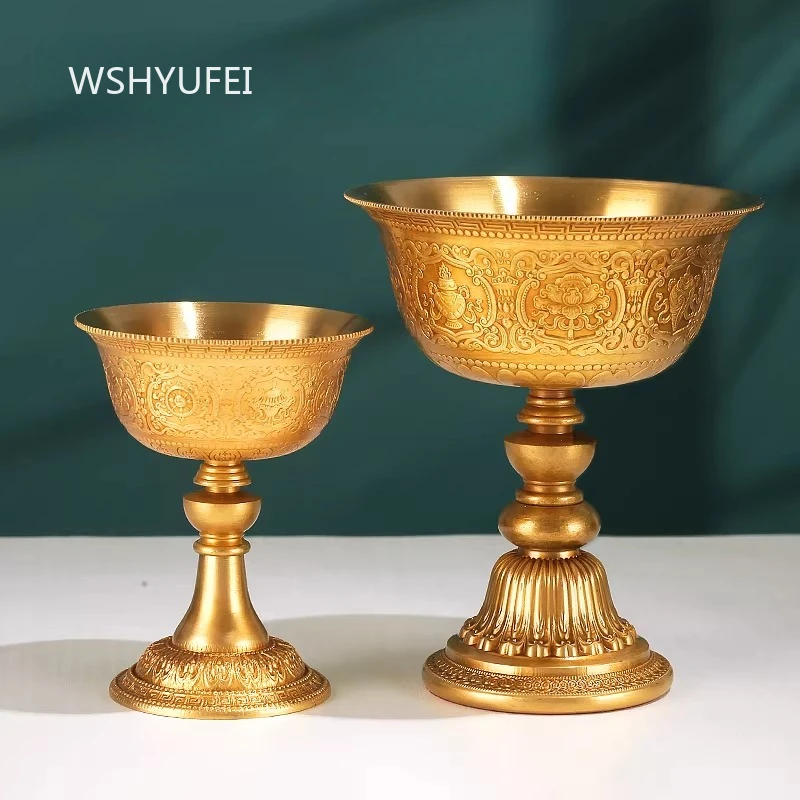 Metal Pastry Oil Lamp Lucky Base Tibetan Household Offerings of Perpetual Lamps Buddha Hall Candlestick Candle Holders Decor