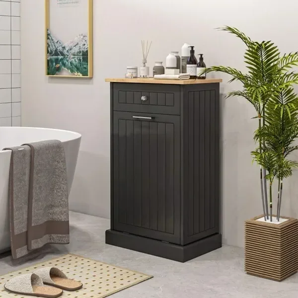 

Кухонная наклонная независимая переработка с кронштейном для мусорного бака с ящиком, черный