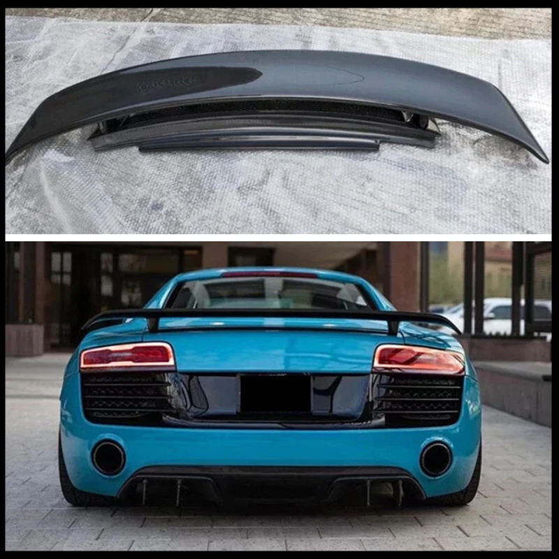 Real Carbon Fiber SPOILER For Audi R8 V8 V10 GT 2007 2008 2009 2010 2011 2012 2013 2014 2015 REAR WING TRUNK LIP SPOILERS