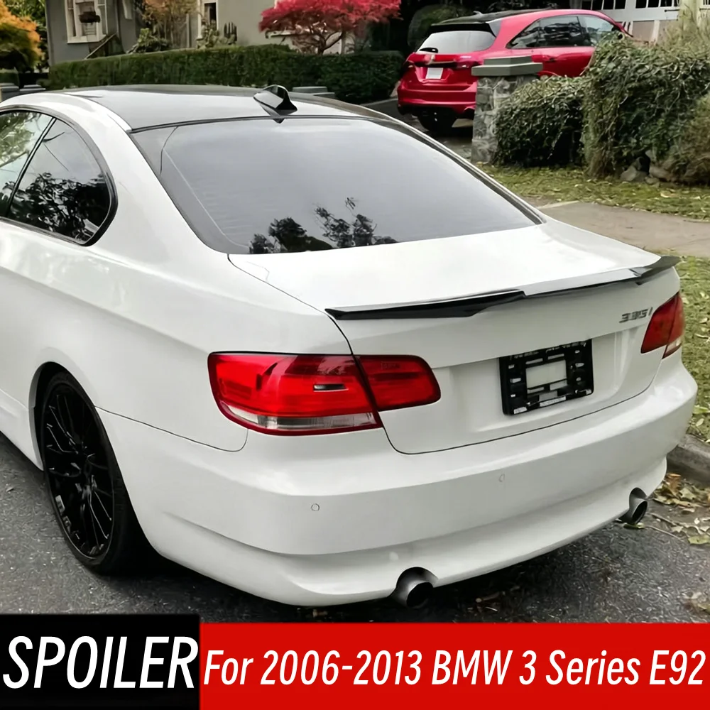 For BMW 3 Series E92 M3 325i 330i 335i 2006-2013 M4 Style Rear Trunk Lid Spoiler Wings Car Black Carbon Exterior Accessorie Part