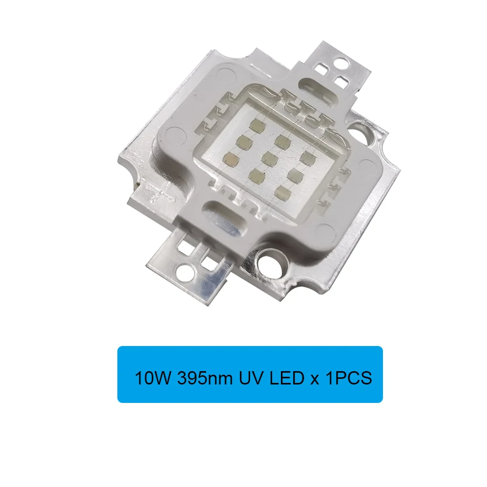 Chip LED ultravioleta UV de alta potencia, 395nm, 3W, 5W, 10W, 20W, 50W, 100W, color púrpura