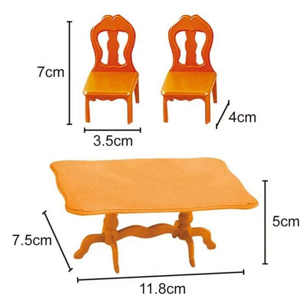 High Quality Mini Dollhouse Furniture Plastic Multistyles Miniature Dining Table Bedroom Kitchen Play Set