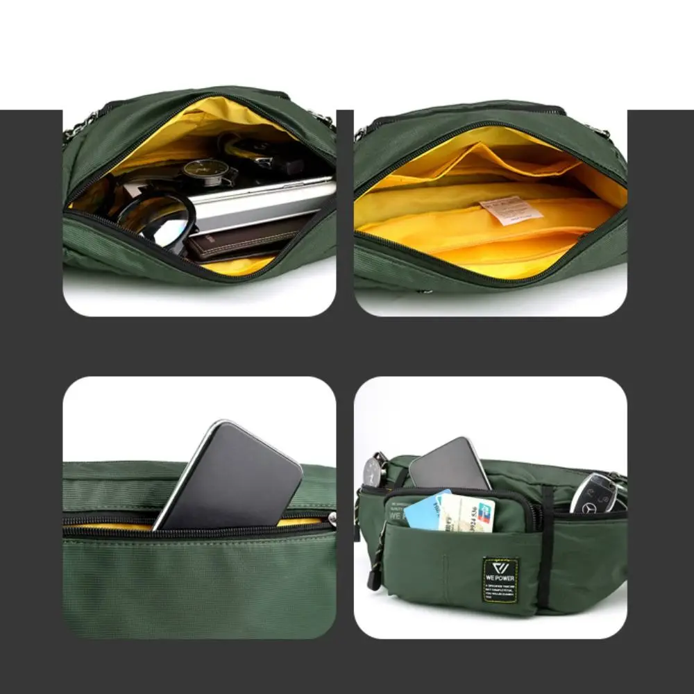 عادية نايلون الرجال الخصر حزمة مراوح بلون متعدد جيب الذكور الحقيبة محفظة مكافحة سرقة سعة كبيرة بوم الورك حقيبة #3