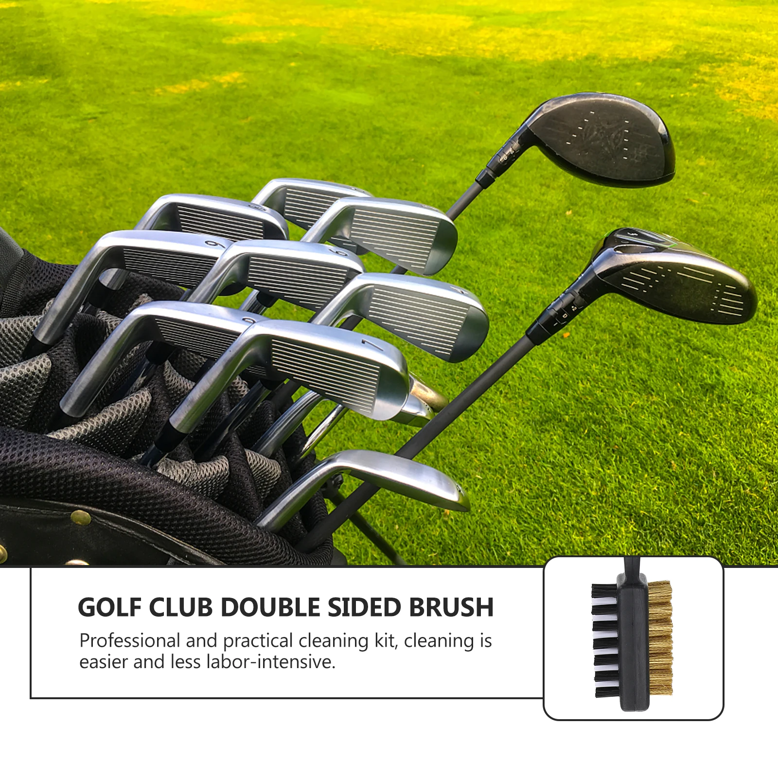 

Lightweight Golf Club Cleaning Brush Double-Sided Professional Scrubber for on-The-Course Maintenance Golfs Club Brush