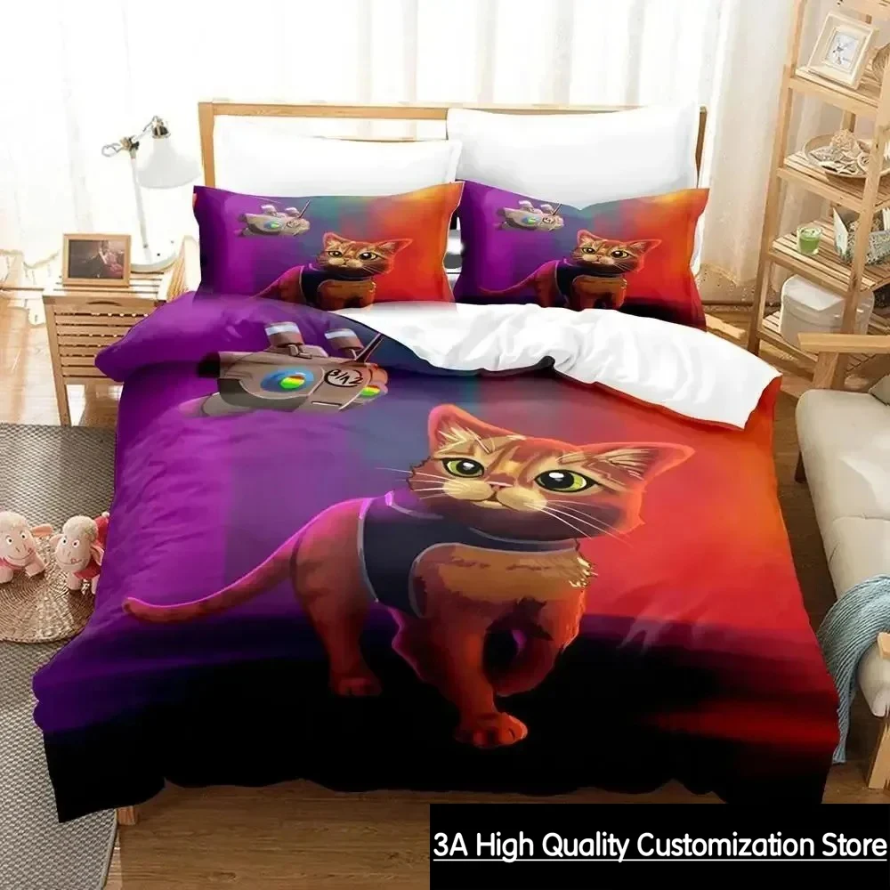 

Комплект постельного белья Stray Game Cat and Momo, пододеяльник, пододеяльник, наволочка, одеяло, королевский размер, комплект постельного белья для взрослых для мальчиков