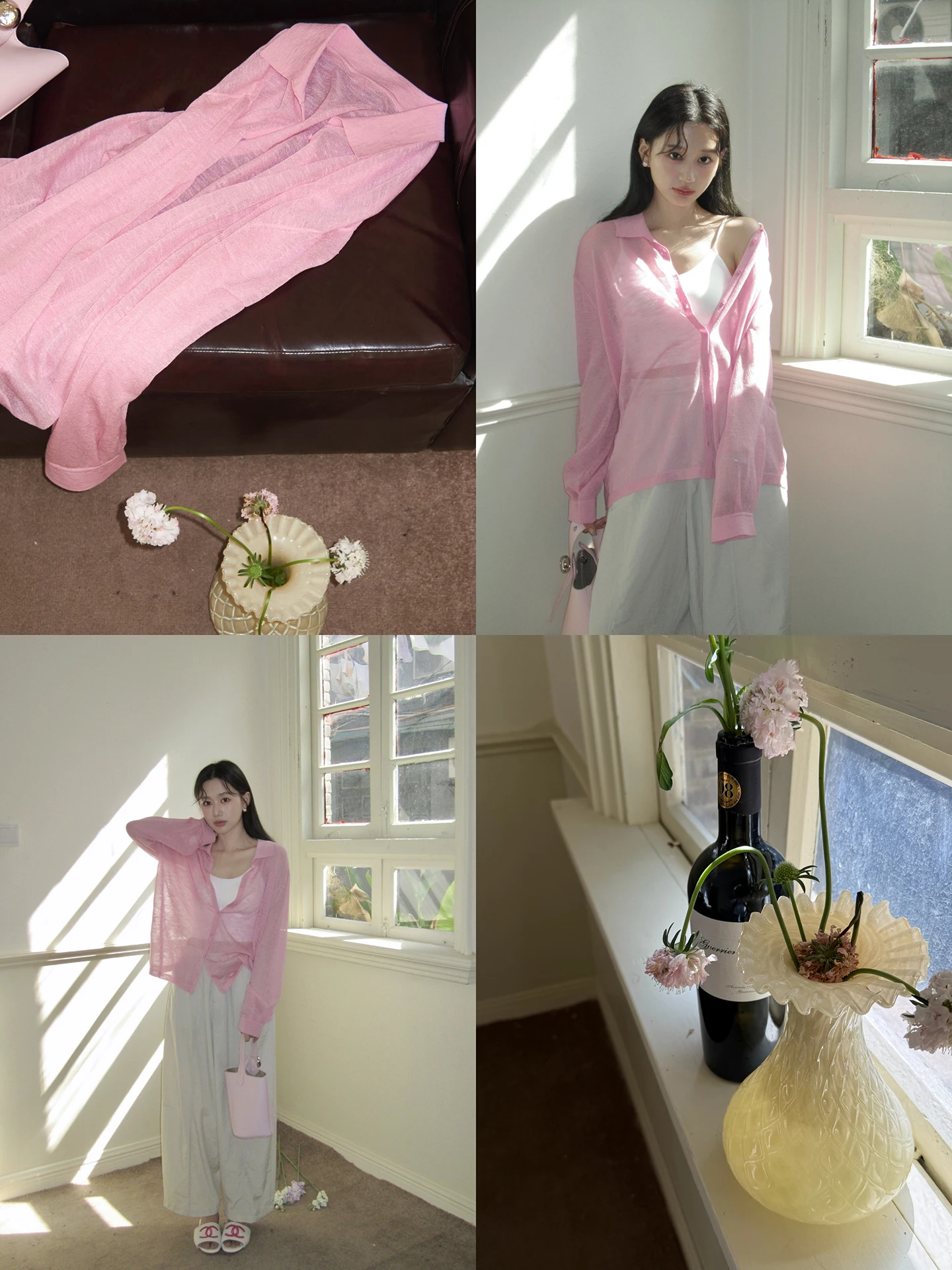 

Lightweight Knitted Ne Casual Air Conditioning Open Cardigan Linen Blend RAYON Yarn Women's Spring Faion Outerwear