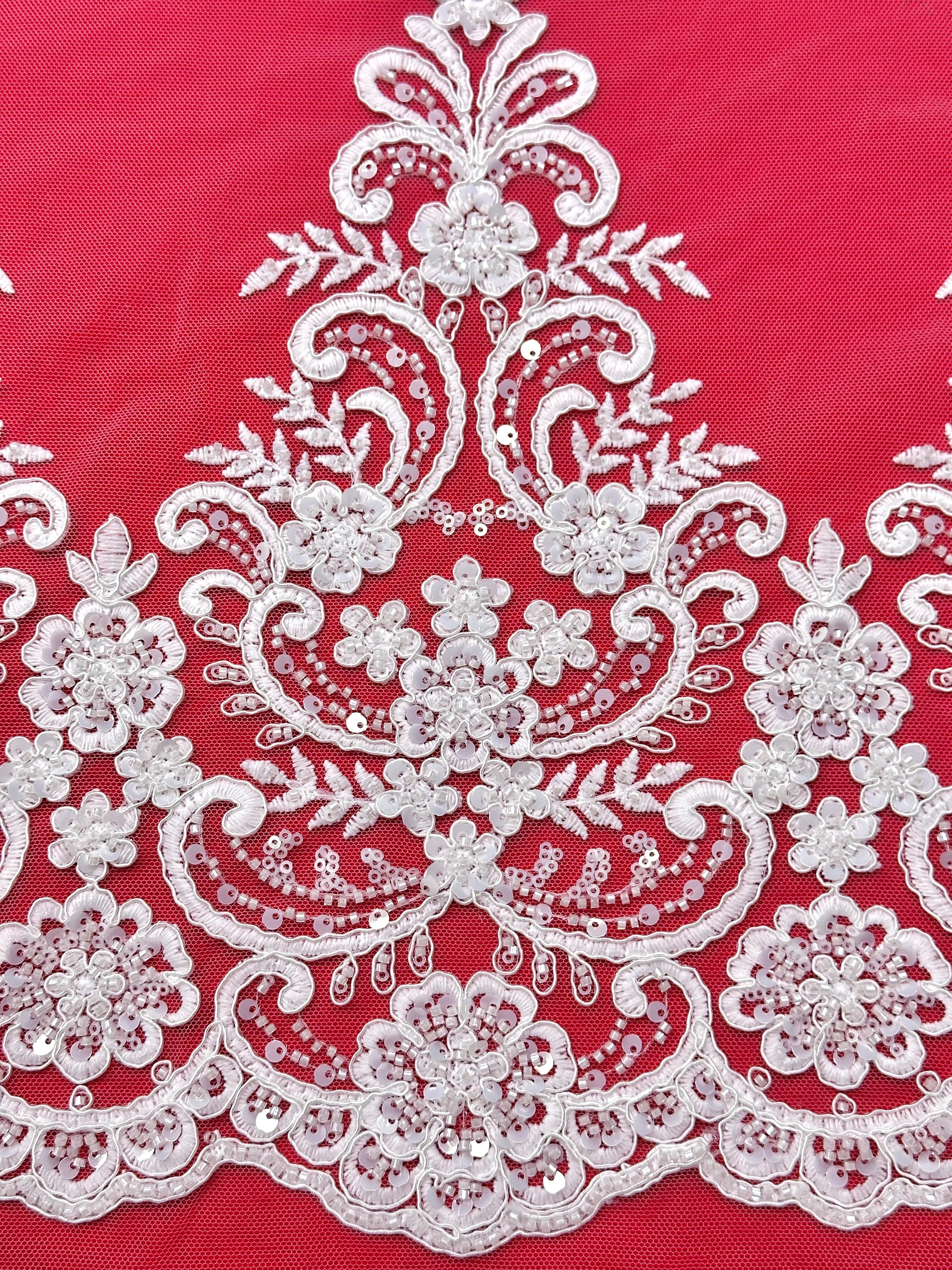 Klassieke Franse stijl Franse Afrikaanse mesh tule kant stof voor Europese trouwjurk elegante partij Nigeriaanse netstof