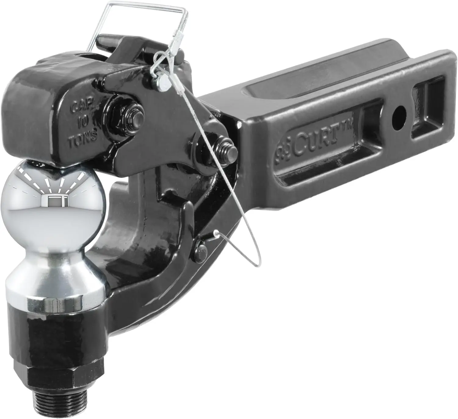 

Heavy-Duty Pintle Hitch with 2-5/16-Inch Ball, Fits 2-1/2-Inch Receiver, 20,000 lbs Capacity, 15-Inch Length