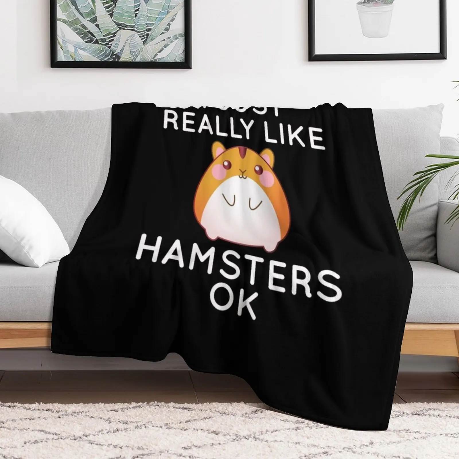 I Just Really Like Hamsters Ok Throw Blanket Plaid Flannel Blankets