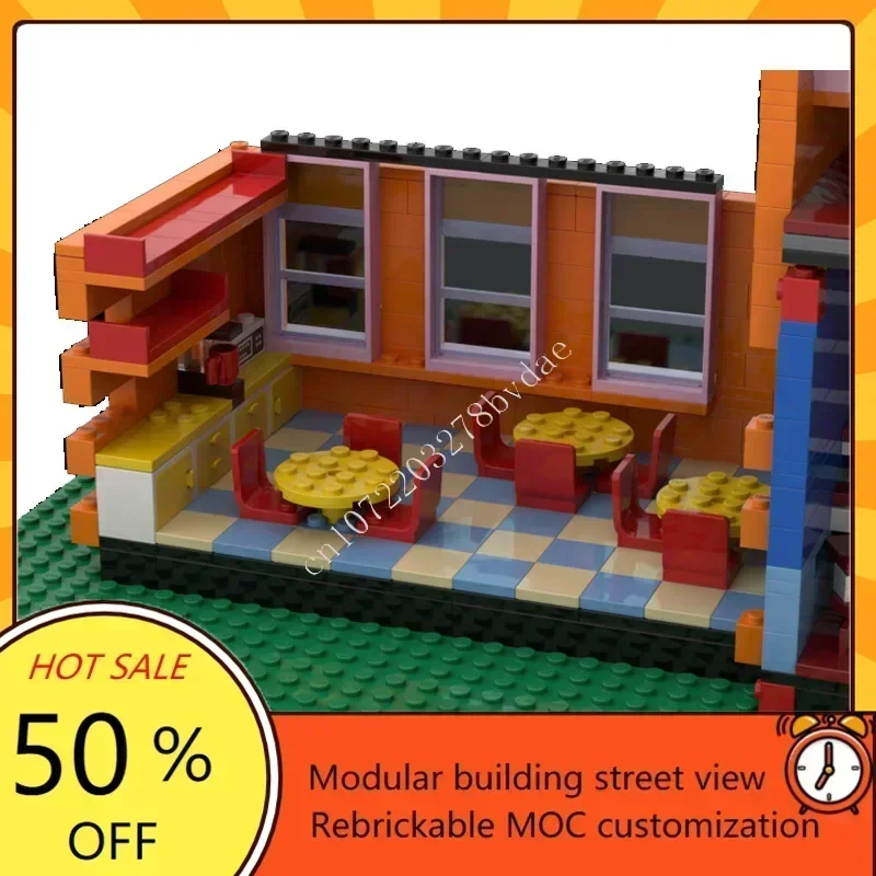 3692PCS Springfield Elementary School Hot City MOC Puzzle Creative StreetView Architecture Model DIY Assembly Toy Christmas Gift