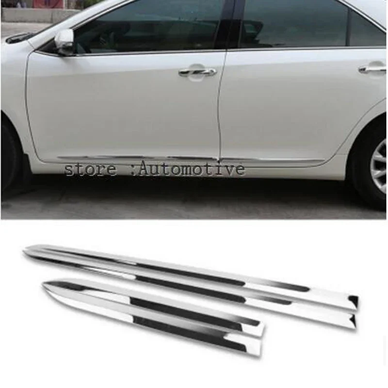 4pcs ABS Chrome Side Door Body Molding Lid Cover Trim Fit For Toyota Camry 8th 2015 2016 2017