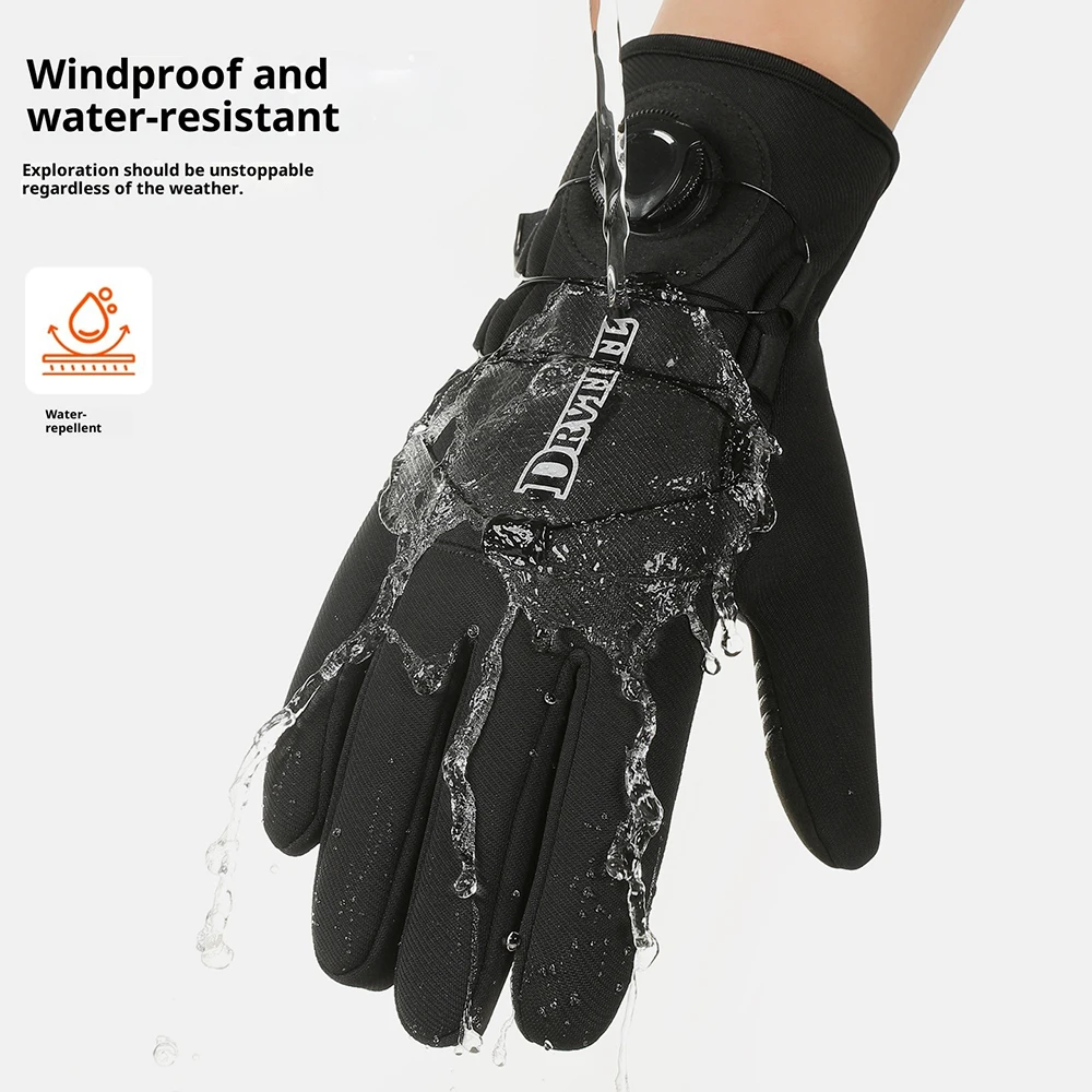 قفازات ركوب الدراجات الشتوية الدافئة المقاومة للماء والرياح للجنسين مع شاشة تعمل باللمس لركوب الدراجات في الهواء الطلق والتزلج والجري وإكسسوارات الدراجات