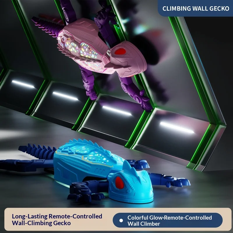 

Remote Control Climbing Wall Gecko Vacuum Adsorption Bionic Electric Toy Colorful Led Light Long Battery Life For Adult Lover