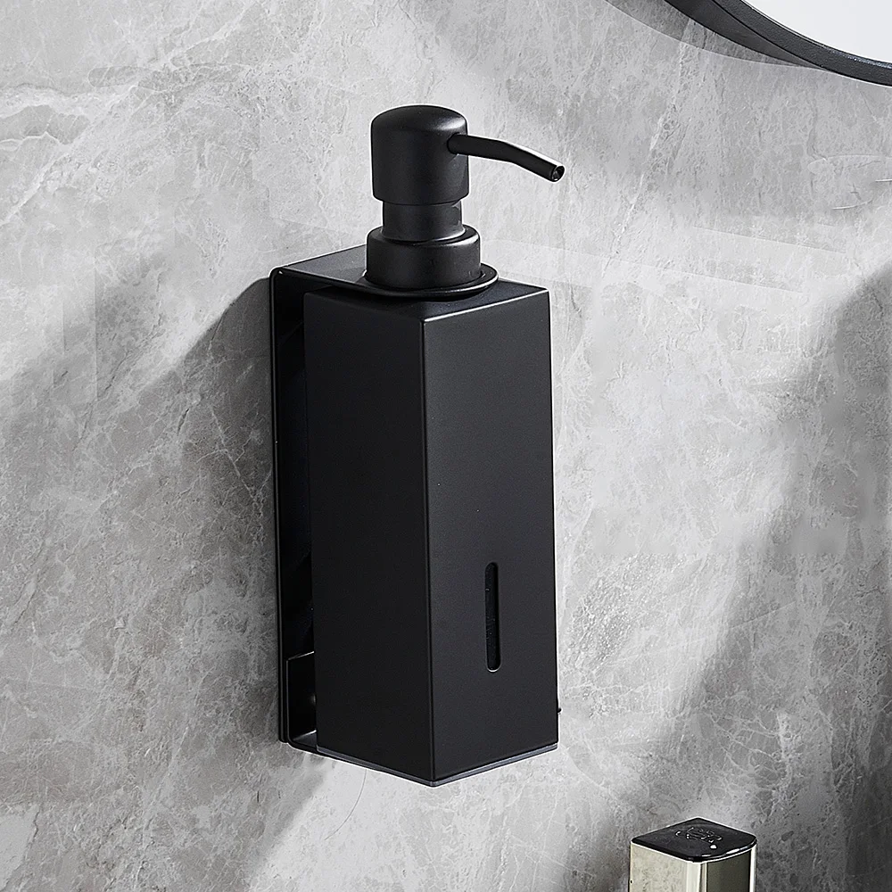 Stainless Steel Metal Shower Dispenser Black/Brush Refillable Hotel Shampoo Bath Gel Triple Soap Dispenser