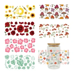 3D UV DTF Transfers Stickers 16oz Cup Wraps Plant Flower Mushrooms Printed For DIY Glass Ceramic Metal Leather Etc. D13345