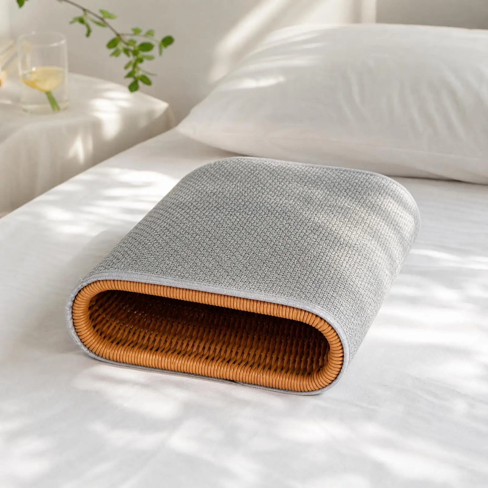 Rattan-Style Cervical Pillow with Pillowcase Lightweight for Adults, Students