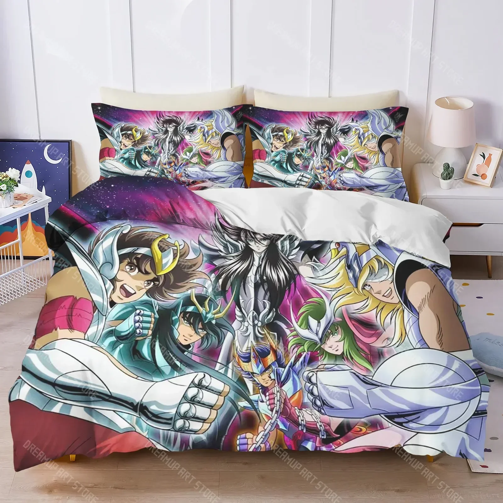Exquisite 3d Print Saint Seiya Cartoon Bedding Sets Comforter Quilt Bed Cover Duvet Cover Pillow Case 2-3 Pieces Sets Bedroom De