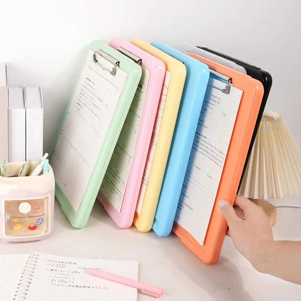 Carpeta de archivos plana con clip para documentos, papel de prueba 2 en 1, organizador de documentos A4 con pegatinas, carpeta de archivos impermeable para la escuela