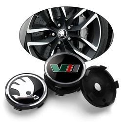 Roda de carro centro tampa da etiqueta de substituição, Hub Cap emblema, Skoda VRS, VII, rápida, Fabia, Octavia, A7, Yeti, soberba, Karop, 56mm, 60mm, 4pcs